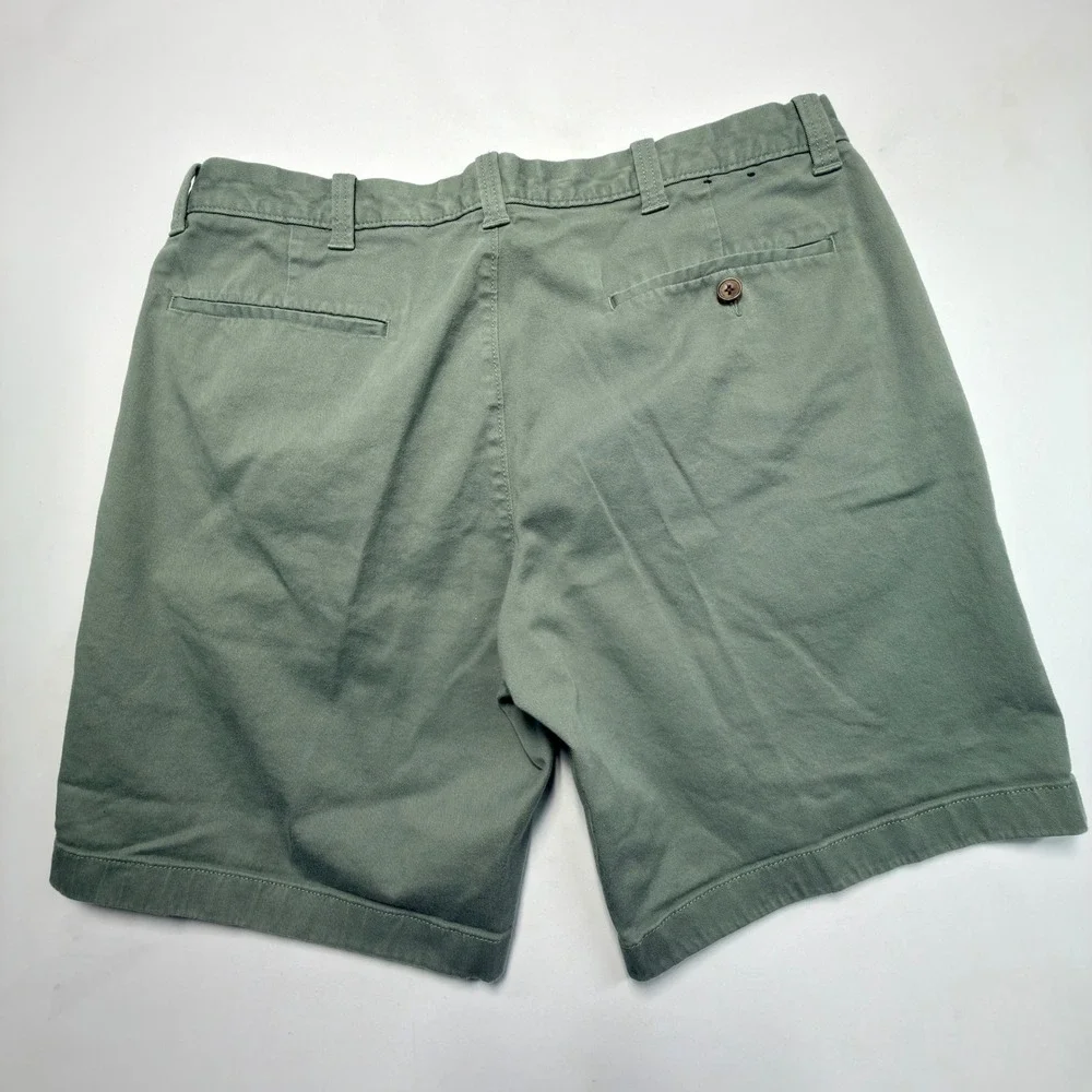 J Crew Chino Shorts Mens 35 Green 9 Inch Inseam‎ Classic Flat Front Casual
